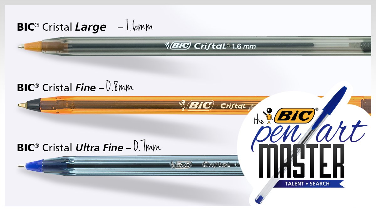 BIC SA on X: Choose your ballpoint size from the BIC® Cristal ballpoint  pen range! #PenArtMaster  / X