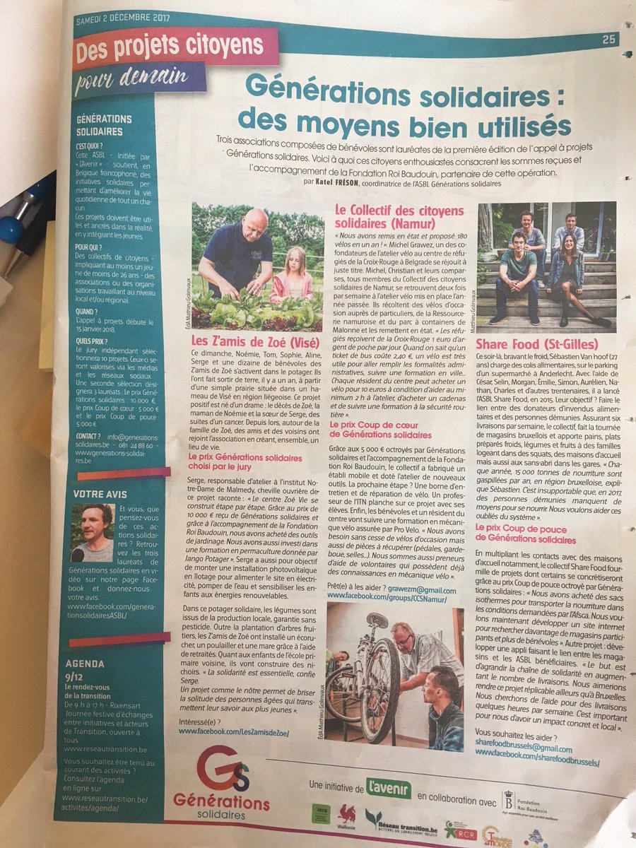 GSolidaires2017's tweet photo. Vous n'avez pas (encore) pas eu l'occasion de lire notre nouvelle rubrique Générations solidaires à lire chaque samedi dans @L'https://t.co/luwV6VpYDF ? Pour tout savoir sur le futur appel à projet qui sera lancé le 15/01/18 et les lauréats 2017 : https://t.co/GKYsoQTibm https://t.co/SRv0F9AF2g