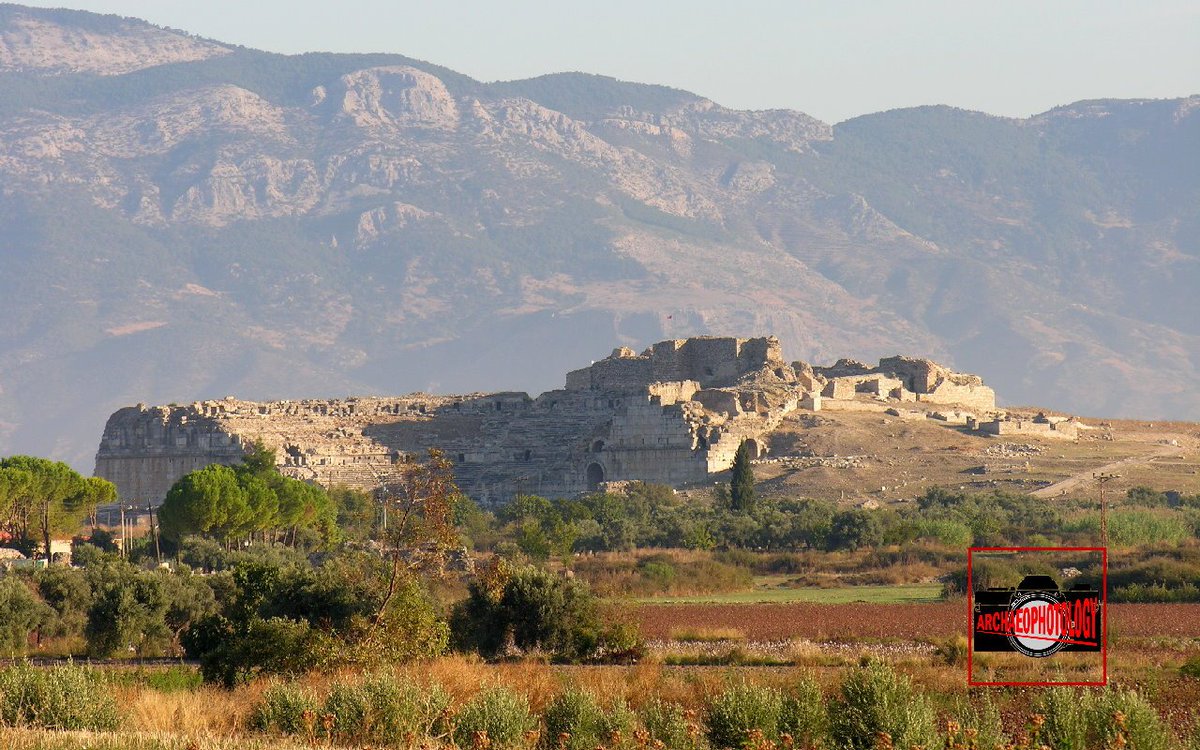 The theatre of #Miletus, located between Didim and Kusadasi in west #Turkey,  the background Samsun Mountains ancient #Mykale. #Anatolia #Türkiye #Tuerkei #Miletos #Milet #theatre #archaeology #arkeoloji