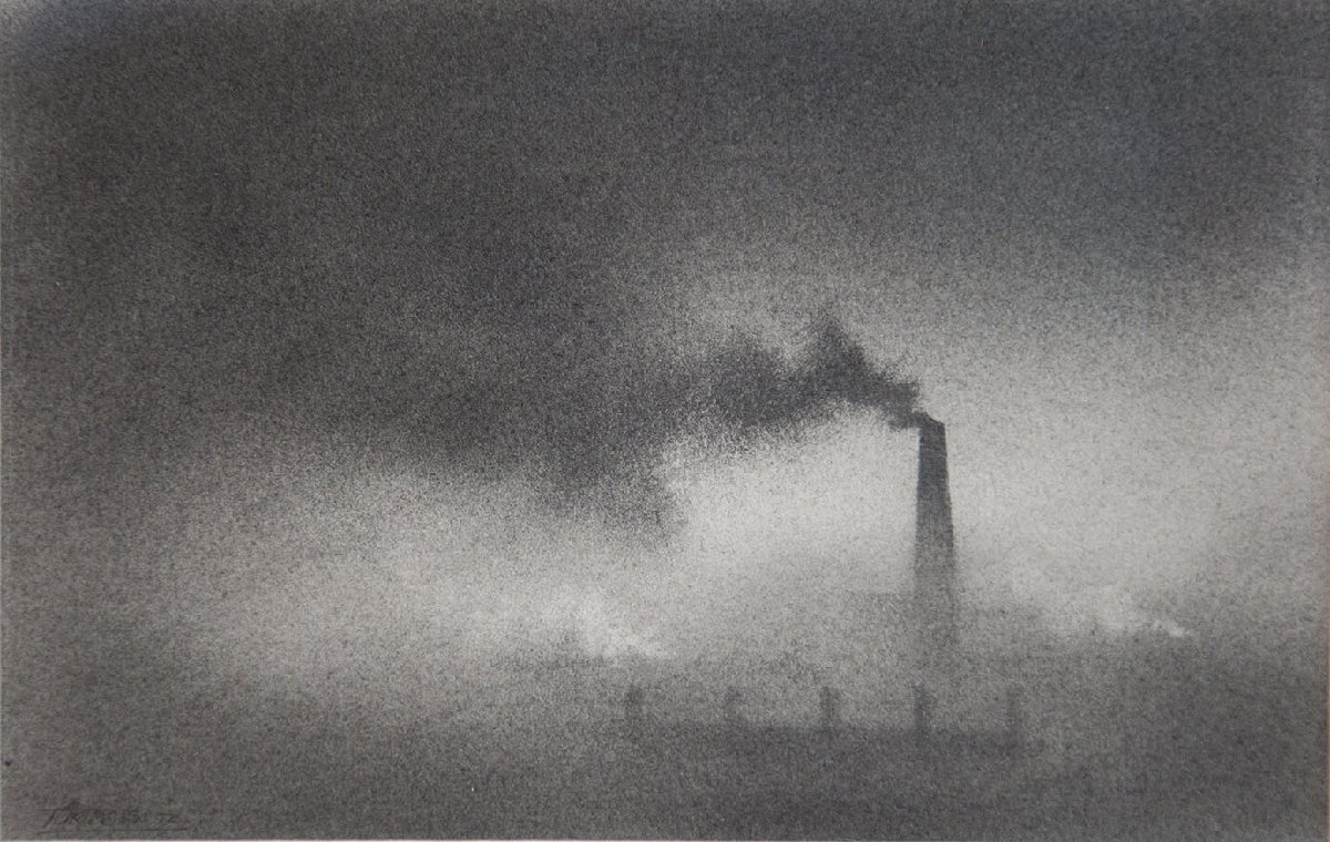 Our Winter Show includes 3 classic small graphite works by the #Hyde artist #TrevorGrimshaw.  bit.ly/2BBjUcJ