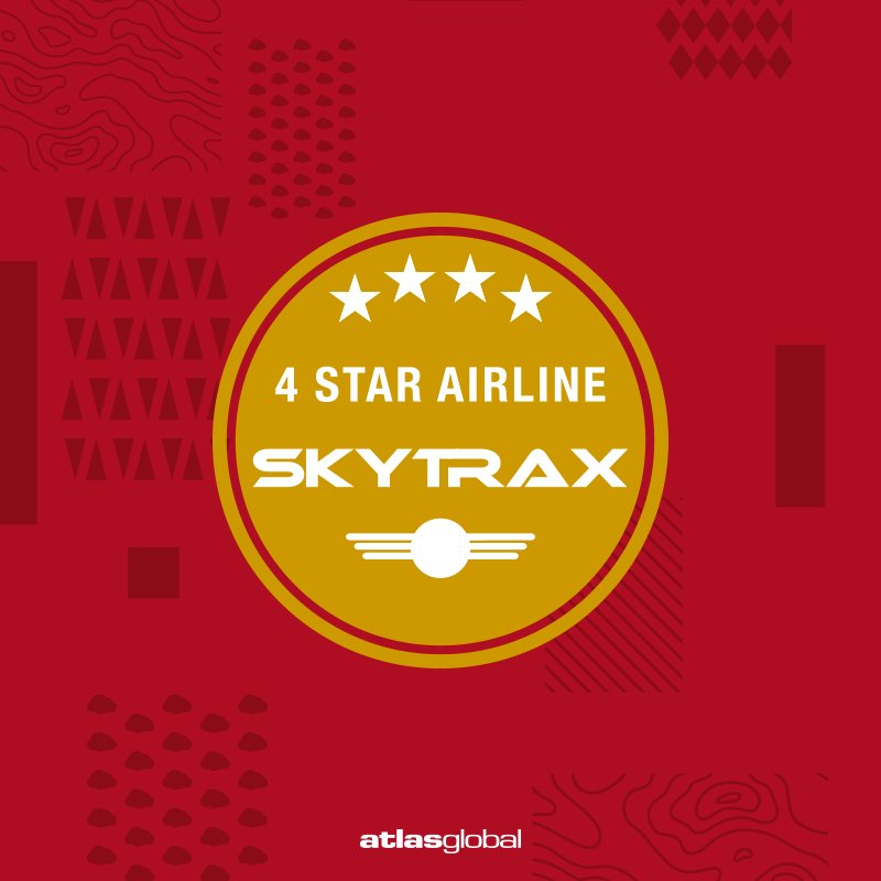 Atlasglobal's tweet photo. Dünyanın en saygın havayolu derecelendirme ajansı Skytrax’in verdiği “4 yıldızlı havayolu şirketi” ödülünü ilk başvurumuzda almanın gururunu yaşıyoruz. #skytrax https://t.co/1KPz2zKhxQ