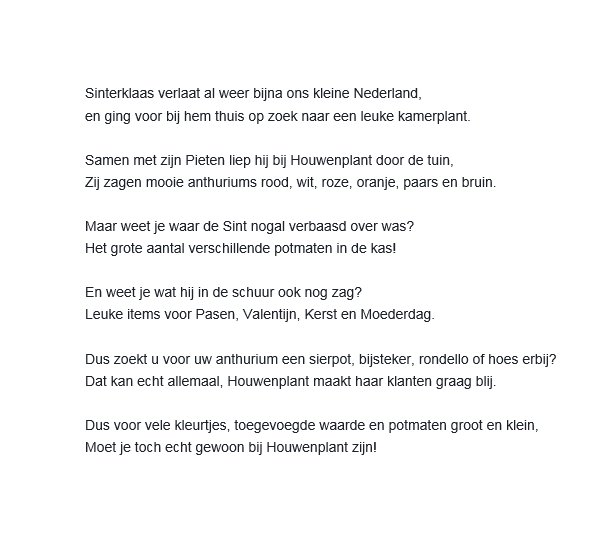 Het paste helaas niet binnen het aantal tekens van dit Twitterbericht, 
maar bijgevoegd als foto een Sinterklaasgedicht. 
#Sinterklaas #pakjesavond