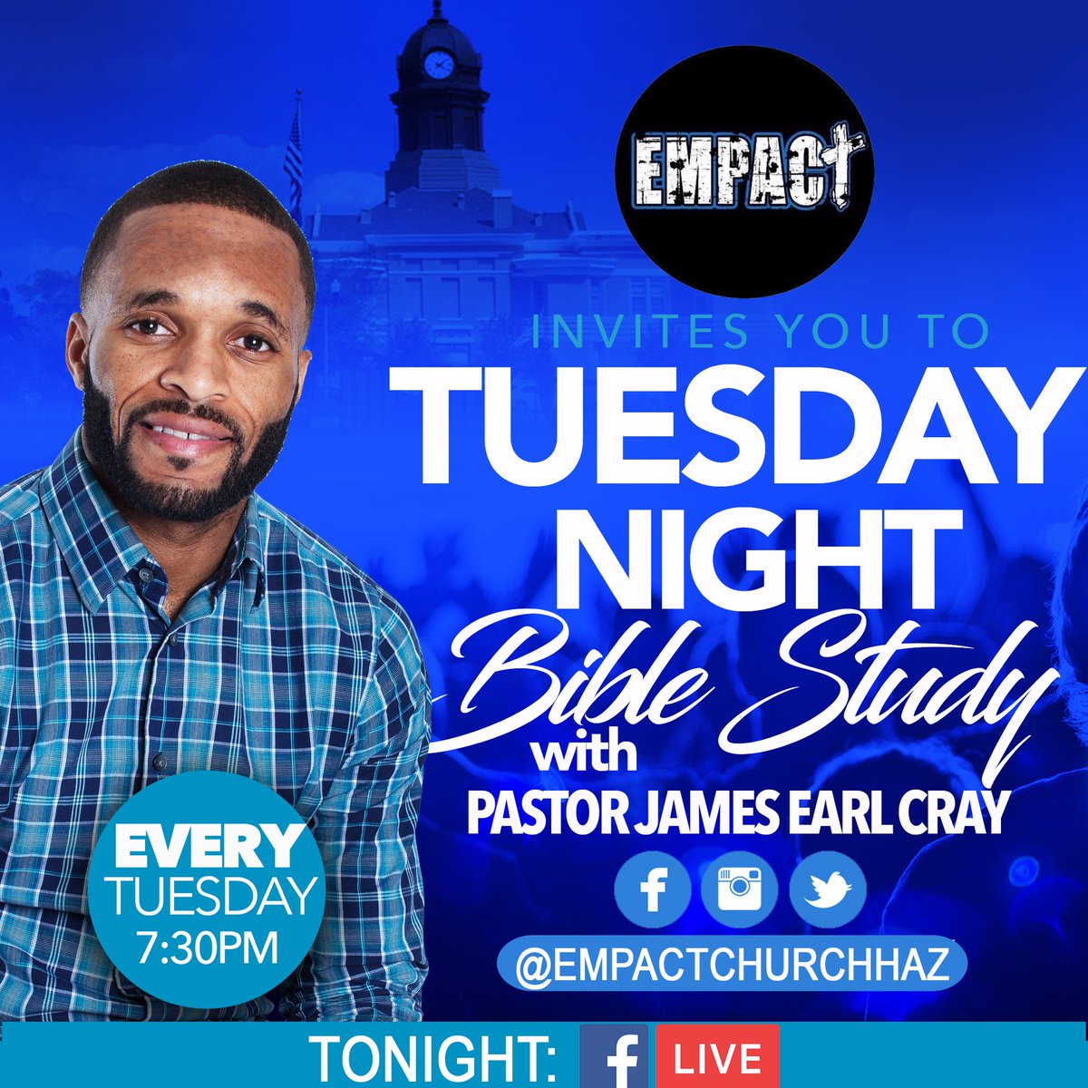 empactchurchhaz's tweet photo. Join us TONIGHT at 7:30pm on Facebook LIVE for EMPACT Midweek Bible Study! #Gifts #EMPACT2017 #BEGREAT @j_earl_cray https://t.co/gmYOE4tnS1
