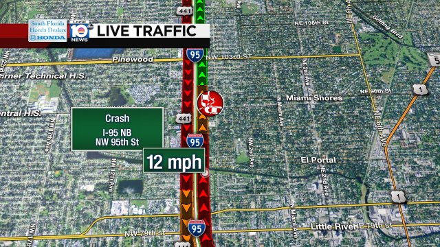 Crash on I-95 NB at NW 95th St #traffic https://t.co/ifXwYeApll