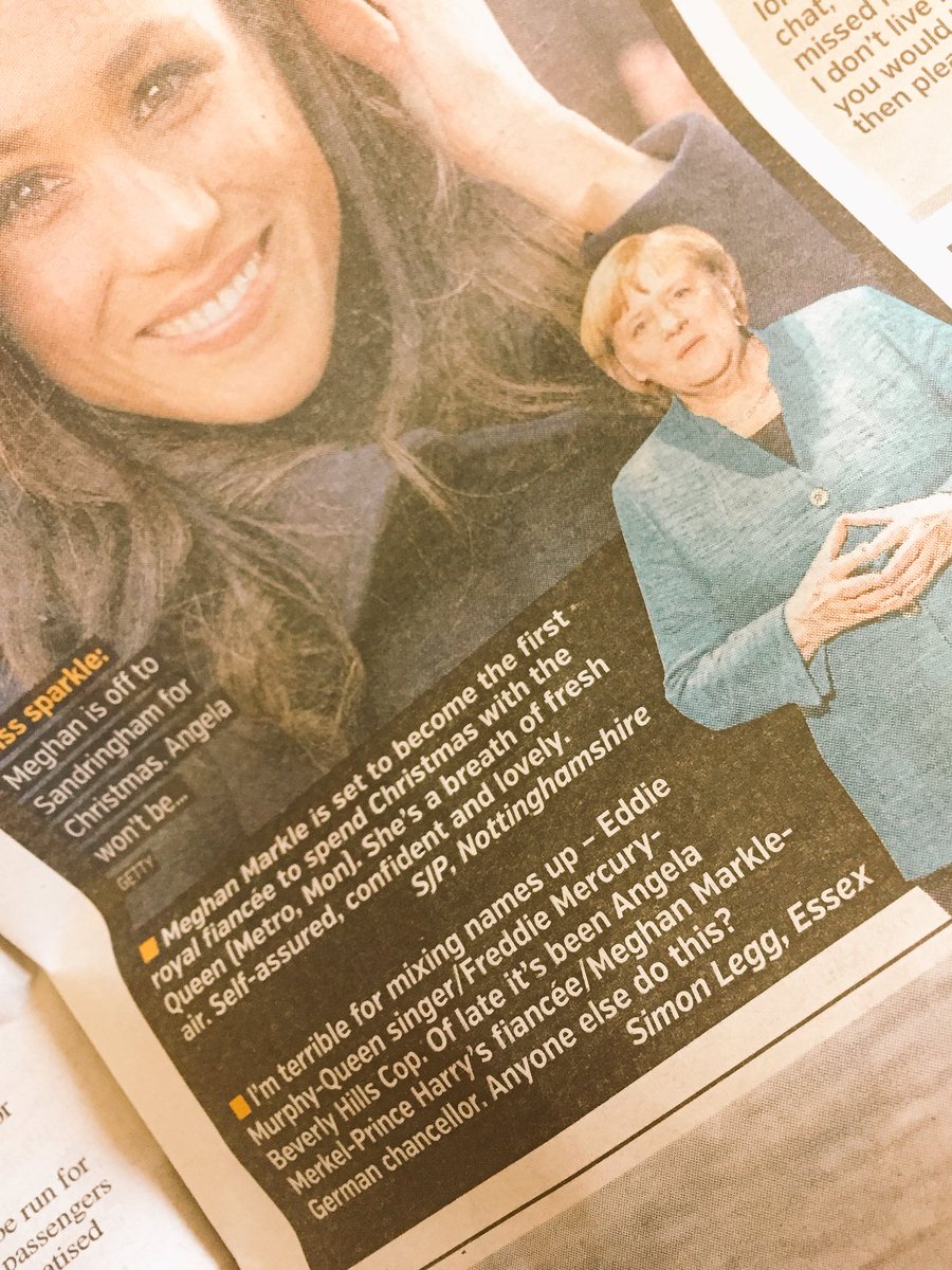 JuttaBrendemuhl's tweet photo. #EuroProblems: #Markle #Merkel https://t.co/hh5Vy3VKlo