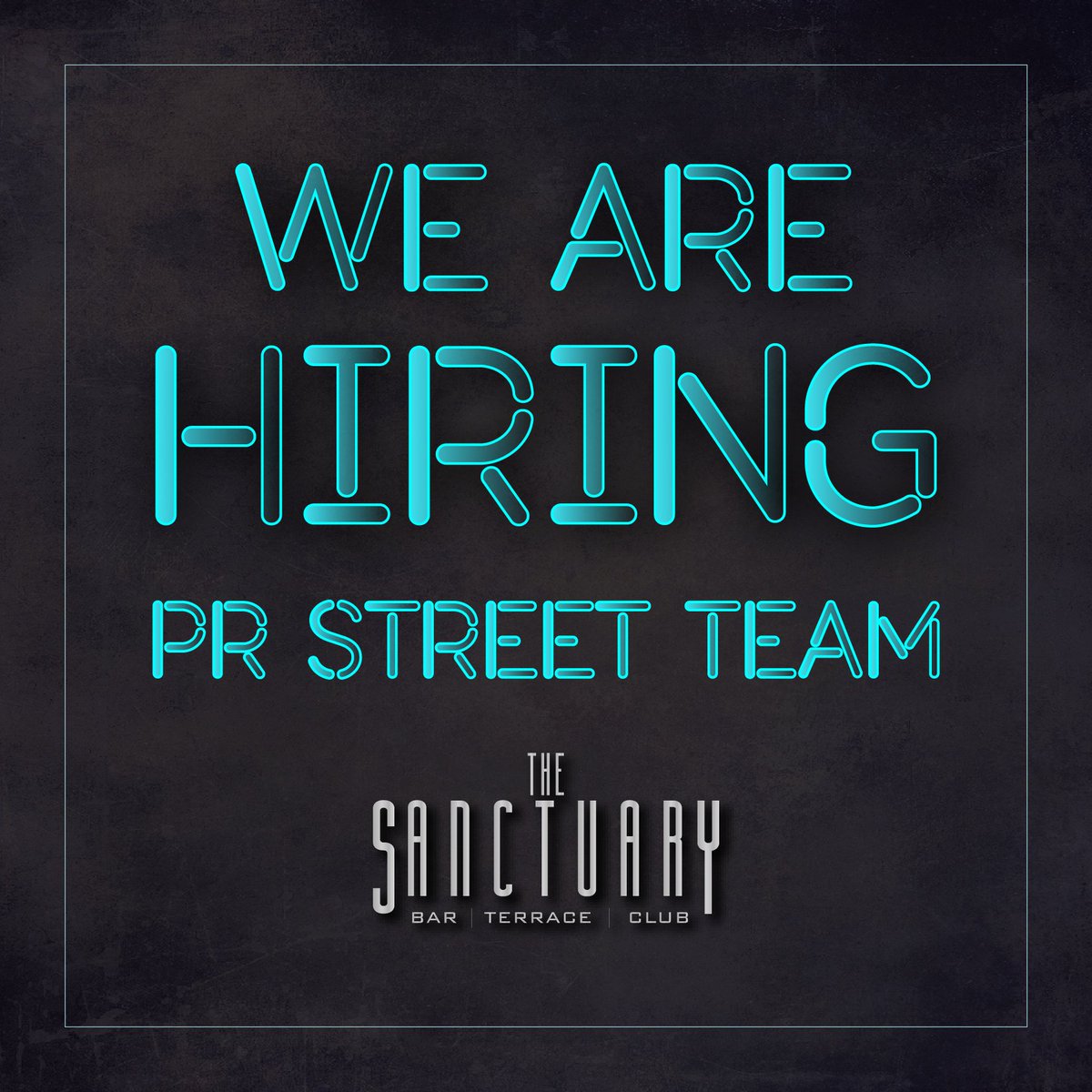 ⚠️ WE ARE HIRING ⚠️

We are currently on the look out for some fresh faces to add to our PR Street Team. If you love The Sanctuary and want to work for us then here is your chance!

If you think you're the person for the job then please send us a Facebook message!