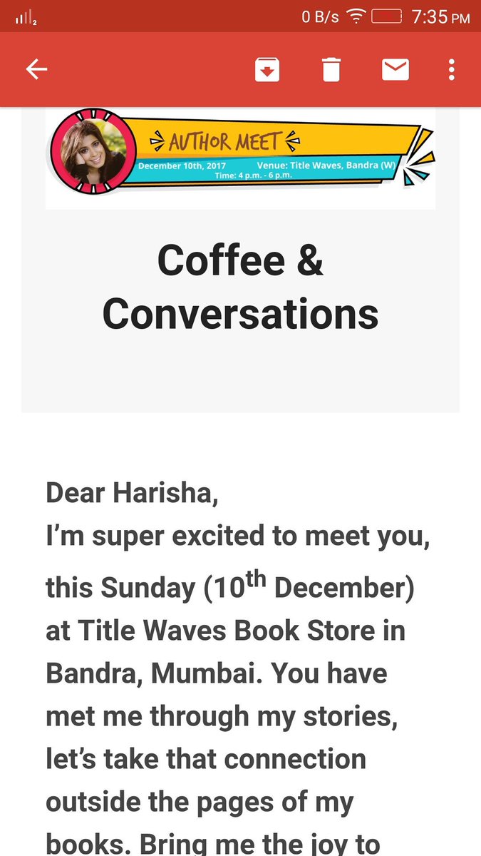 HarishaSNPK's tweet image. Wish to meet her someday soon!❤😘
#AuthorMeet #Sunday #Mumbai