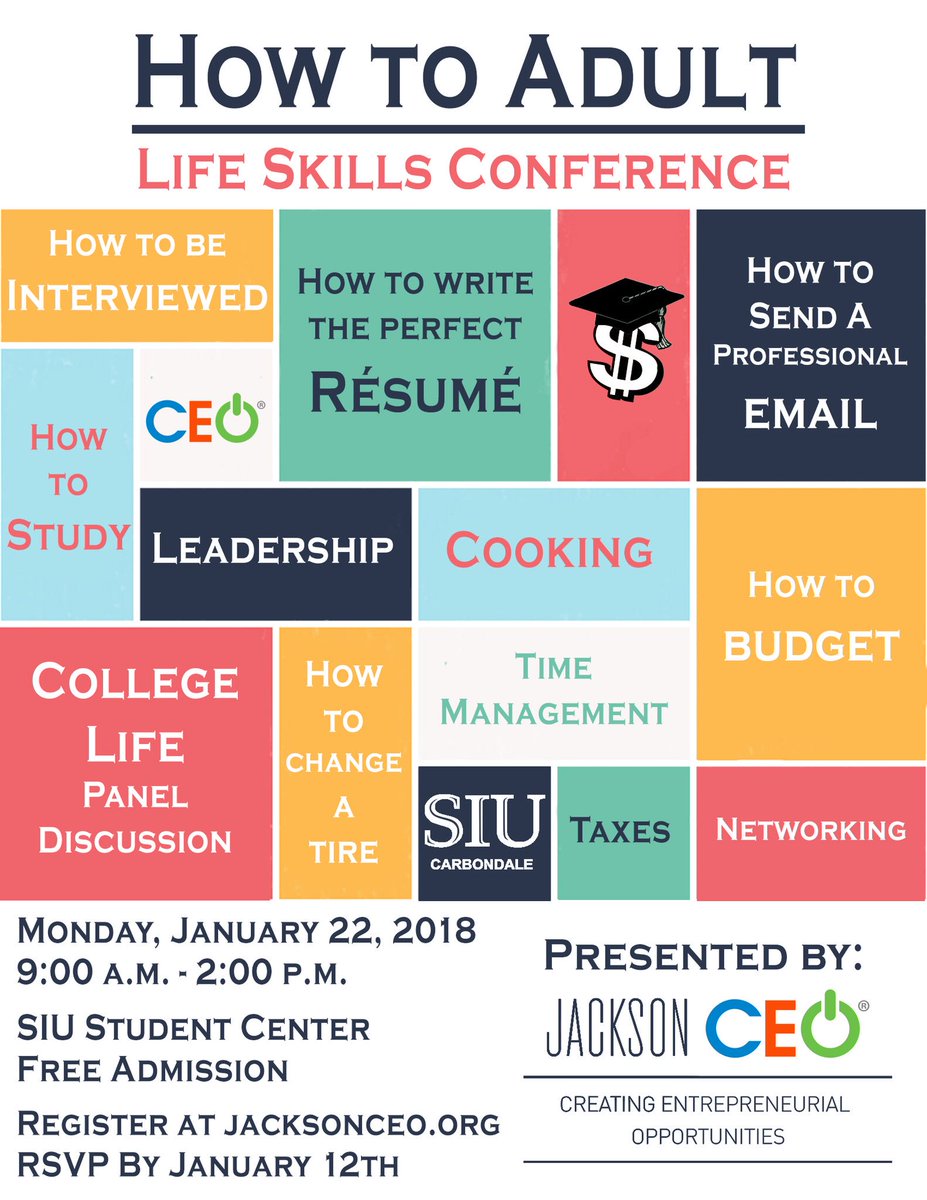 Our “How To Adult” Life Skills Conference is coming up! To register or contact us visit our website at jacksonceo.org! #hta