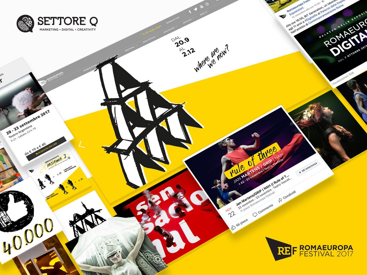 SettoreQ's tweet photo. @Romaeuropa punta all’innovazione in ambito digital, affidando a #SettoreQ la realizzazione del nuovo sito web nonché la gestione social, per promuovere al meglio i contenuti del Festival 2017.
#SettoreQ x #REf17 https://t.co/HaYblBbyIy