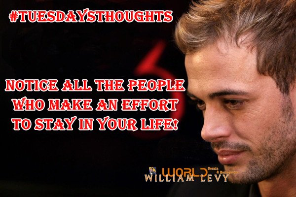Good #Tuesday morning to <a href="/willylevy29/">William Levy</a> and to all his fans #worldwide! #TuesdaysThoughts "Notice all the people who make an effort to stay in your life!"