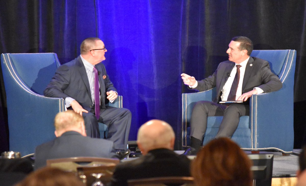 AAAEDelivers's tweet photo. .@TSA Administrator David Pekoske discusses aviation security with AAAE President and CEO Todd Hauptli to kick off the 17th Annual AAAE/TSA/DHS Aviation Security Summit #airports https://t.co/AbJp2REjin