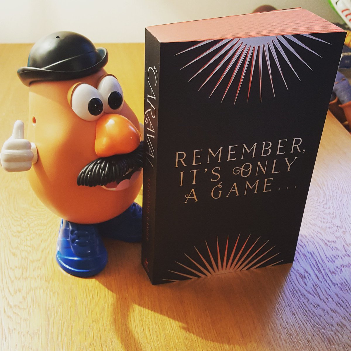 Mr Potato Head very much approves of my next read 📚🥔 #caraval #stephaniegarber #fantasybooks #bookblog #bookblogger #bookseller #books #reading #arc #hodderandstoughton