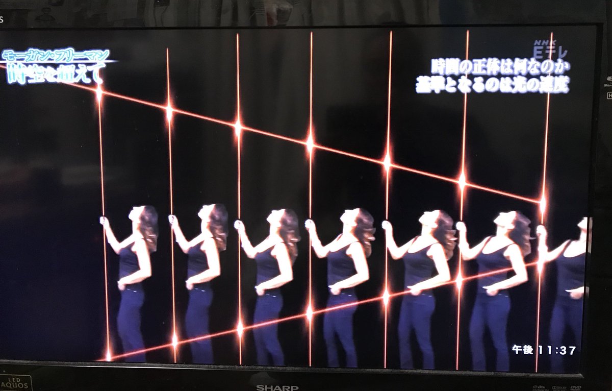 kaz6thlife's tweet image. 【 #science ＆ #TVPrograms ＆ #RelativityTheory 】
#Eテレ #モーガンフリーマン #MorganFreeman #時空を超えて ・選「時間の正体は何なのか？」 #NHK #相対性理論 
：相手からは時間が遅く見える原理‥🤔‥よく解るなぁ(^^;;