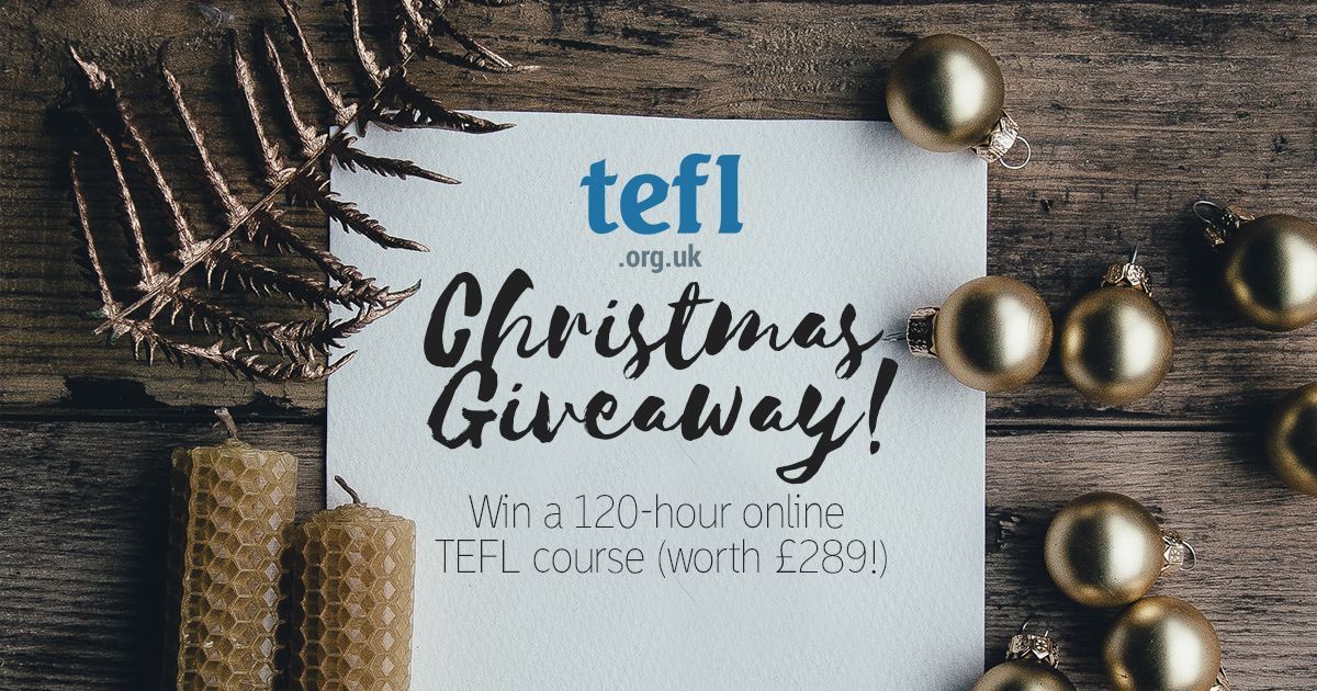 TEFLOrg's tweet photo. 🎅Enter our Christmas giveaway!🎅 Win a 120-hour online TEFL course (worth £289)! Enter here >>> https://t.co/dvrxNgfFCN https://t.co/Npvde5WwF9