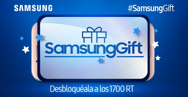 SamsungChile's tweet photo. ¡Llegó la hora de ganar un premio sorpresa! 🎁 Desbloquea la Gift Card a los 1.700 RT y descubre qué premio sortearemos en #SamsungGift. https://t.co/Qbg7USH8PE
