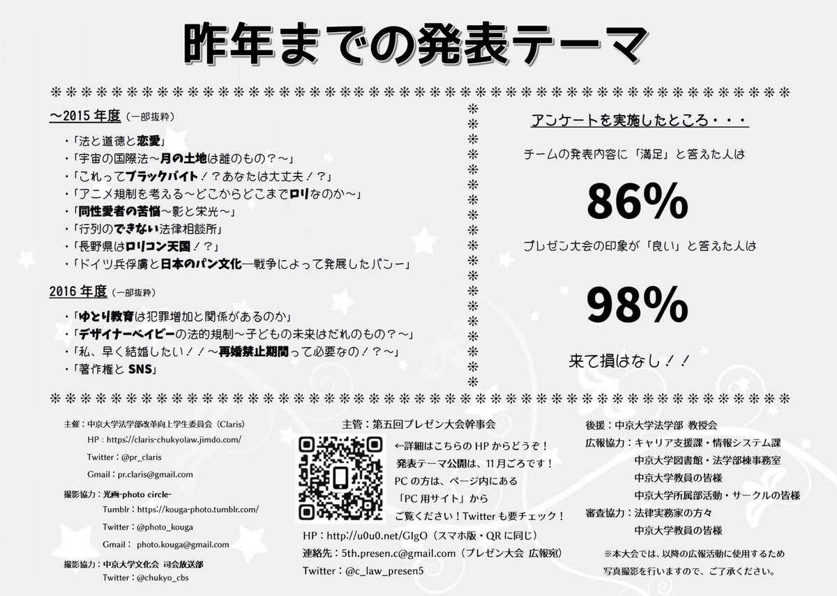 第5回中京大学法学部プレゼン大会 C Law Presen5 Twitter