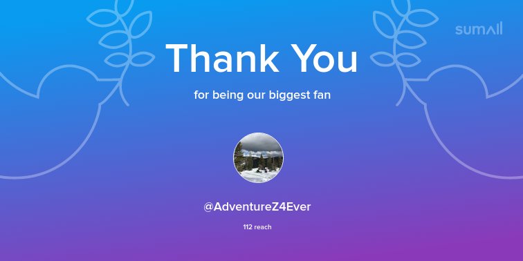 Our biggest fans this week: @AdventureZ4Ever. Thank you! via sumall.com/thankyou?utm_s…