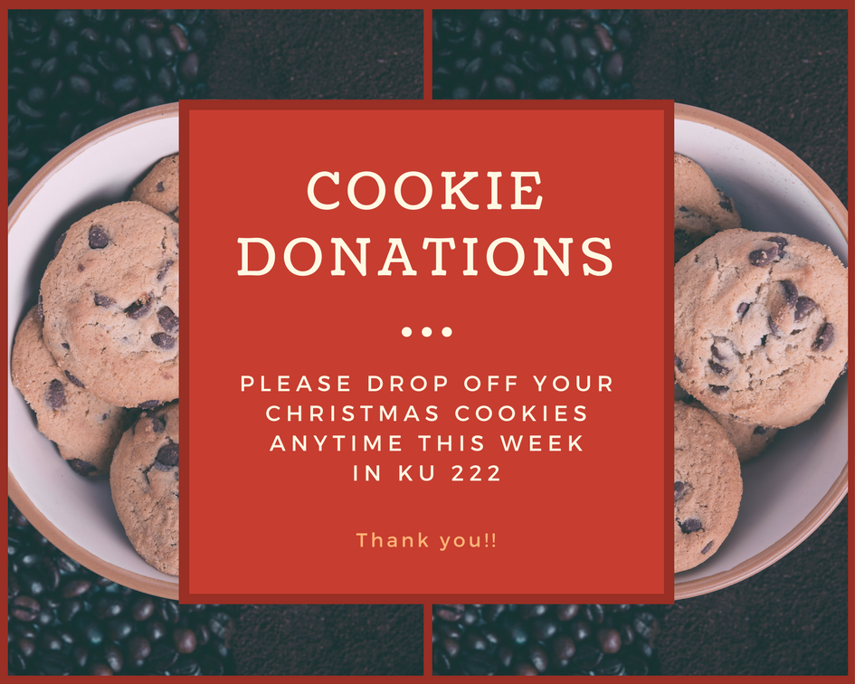 COCUD's tweet photo. T-3 Days Till Christmas on Campus!!  Cookie Donation: If you have extra christmas cookies you can make or buy we would love if you can drop them off in KU 222! https://t.co/VdNOXJ9l7K