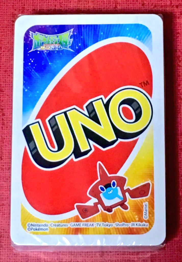 隼レイカ ポケットモンスターサン ムーンバージョンのuno ウノ モクローは 緑１ のカード 全てのカードにポケモン が描かれており 色々な人たちと集まって遊ぶことができる 裏面にはロトム図鑑が描かれている 他のカードにはどんなポケモンが描か