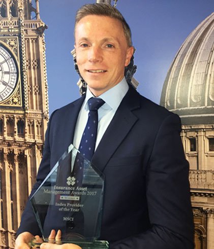 MSCI_Inc's tweet photo. MSCI won the ‘Index Provider of the Year’ award at the #InsuranceAMawards. Mark Guirey, Executive Director in MSCI’s Client Coverage team, accepted the award. Learn more about MSCI’s award winning indexes https://t.co/X46BXaCRVf https://t.co/xaqvZg0ESf