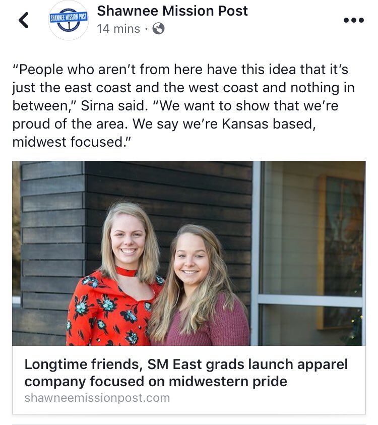 sunflowerstate1's tweet photo. Check out our first interview e/ Shawnee Mission post! #sunflowerstateapparel #sunflowerstate #ssa #interview #firsts #onlinenewspaper #online #prairievillage #kansascity #midwest https://t.co/ZpuYc8ePsI
