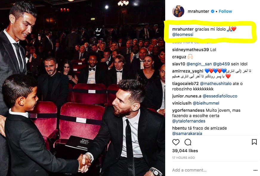 Sivan John On Twitter An Instagram Post By Cristiano Ronaldo S Son Saying Thank You My Idol To Lionel Messi The Reaction From Luka Modric However Was Priceless Https T Co 5fdywxxsqn