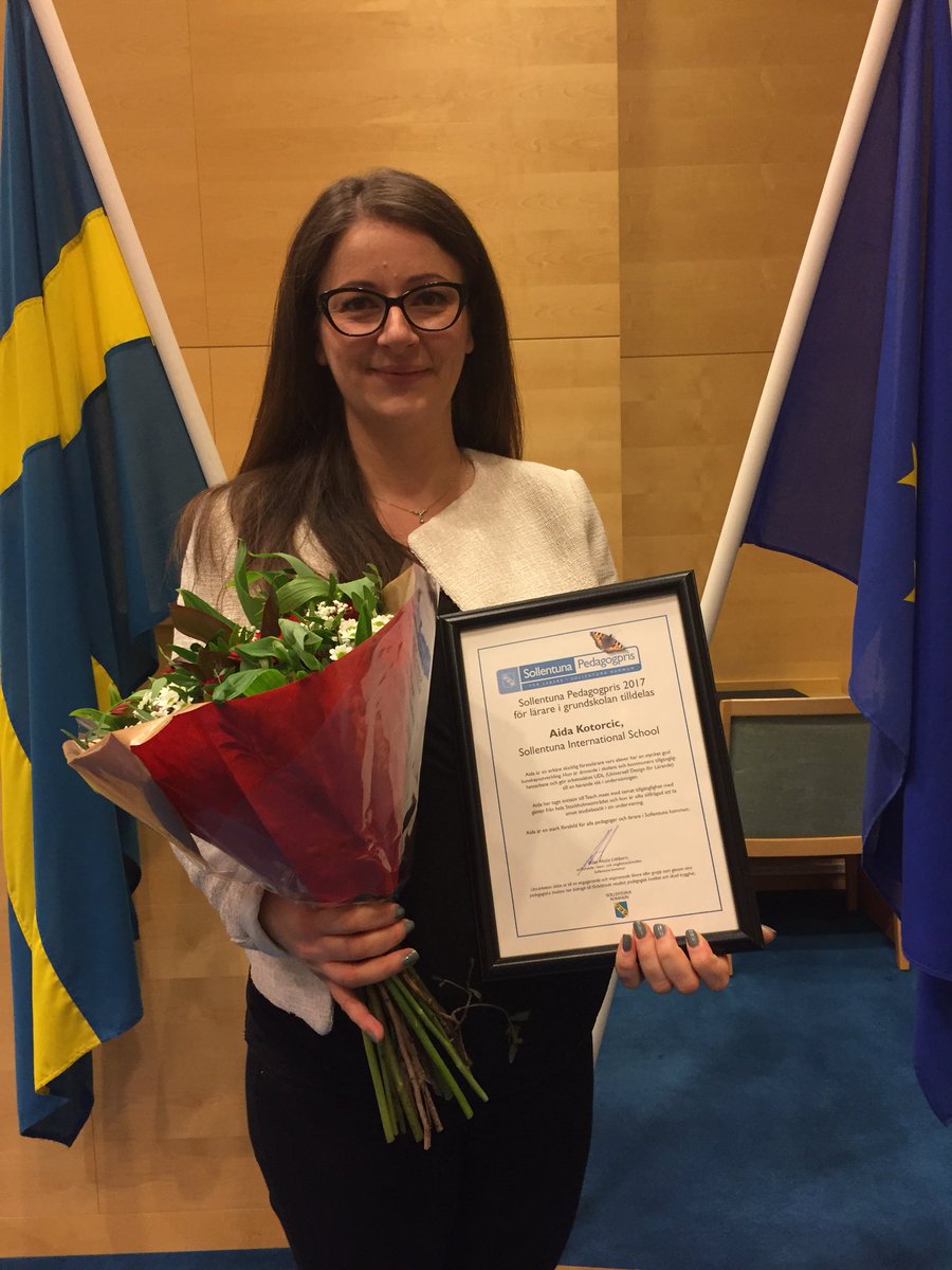 Grattis bästa <a href="/FrokenAida/">Aida</a> till Sollentuna pedagogpris 2017 #sollentunainternationalschool