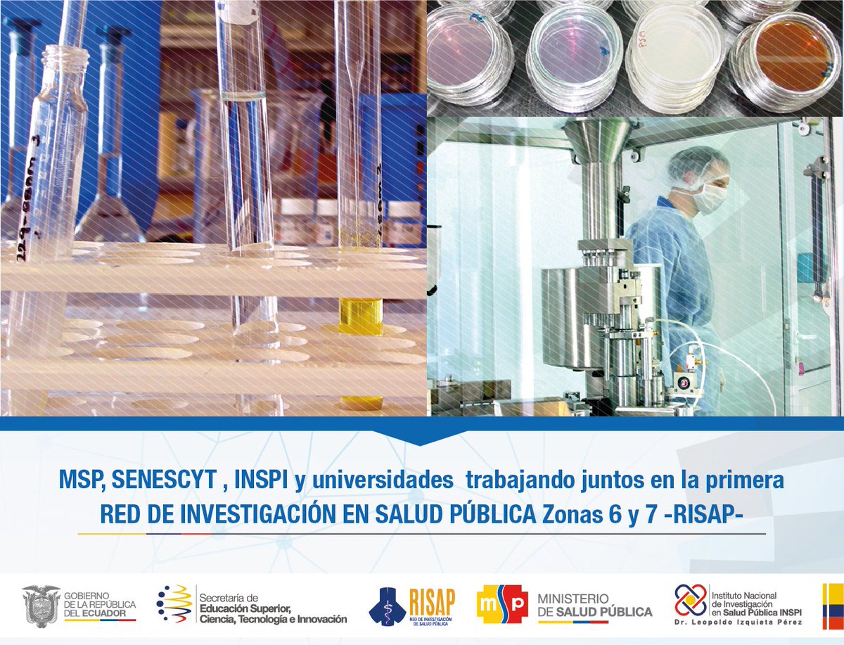 INSPI_ECUADOR's tweet photo. Instituciones como @INSPI_ECUADOR, @Salud_Ec, @EduSuperiorEc, entre otras entidades educativas, trabajan juntos en la primera Red de Investigación en Salud Pública #RISAP para las zonas 6 y 7 https://t.co/BYwzpQ12pr