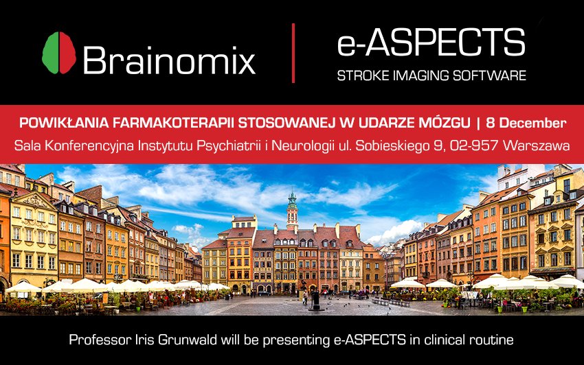 Brainomix's tweet photo. This week our team is in Poland. Join us Dec 8 in Warsaw and Dec 9 in Krakow for a live e-ASPECTS demo. https://t.co/dhuIyQX48o