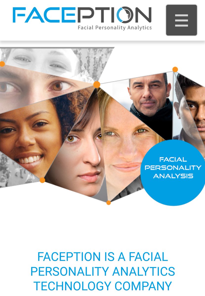 Faceception: Facial Personality Analytics (website header)