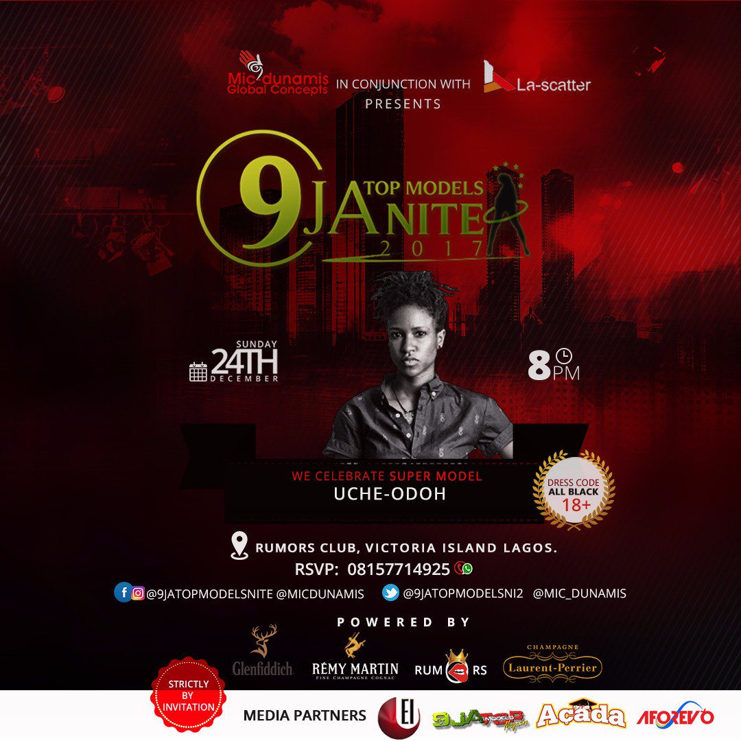 entinspiredtv's tweet photo. Hello beautiful pple, dis to invite u all 2 
#9jaTopModelsNite2017 “Luxury Style” ReUnionParty24thDec8pm @clubrumorsvi  Music+Fashion+Glitz+Glamour+Style
…Celebrating Lives since 2008
Come &amp; network with @KingUcheOdoh @RemymartinNG @guptman1 @mic_dunamis @aforevotv @twitacada247 https://t.co/07N1zv7BWp