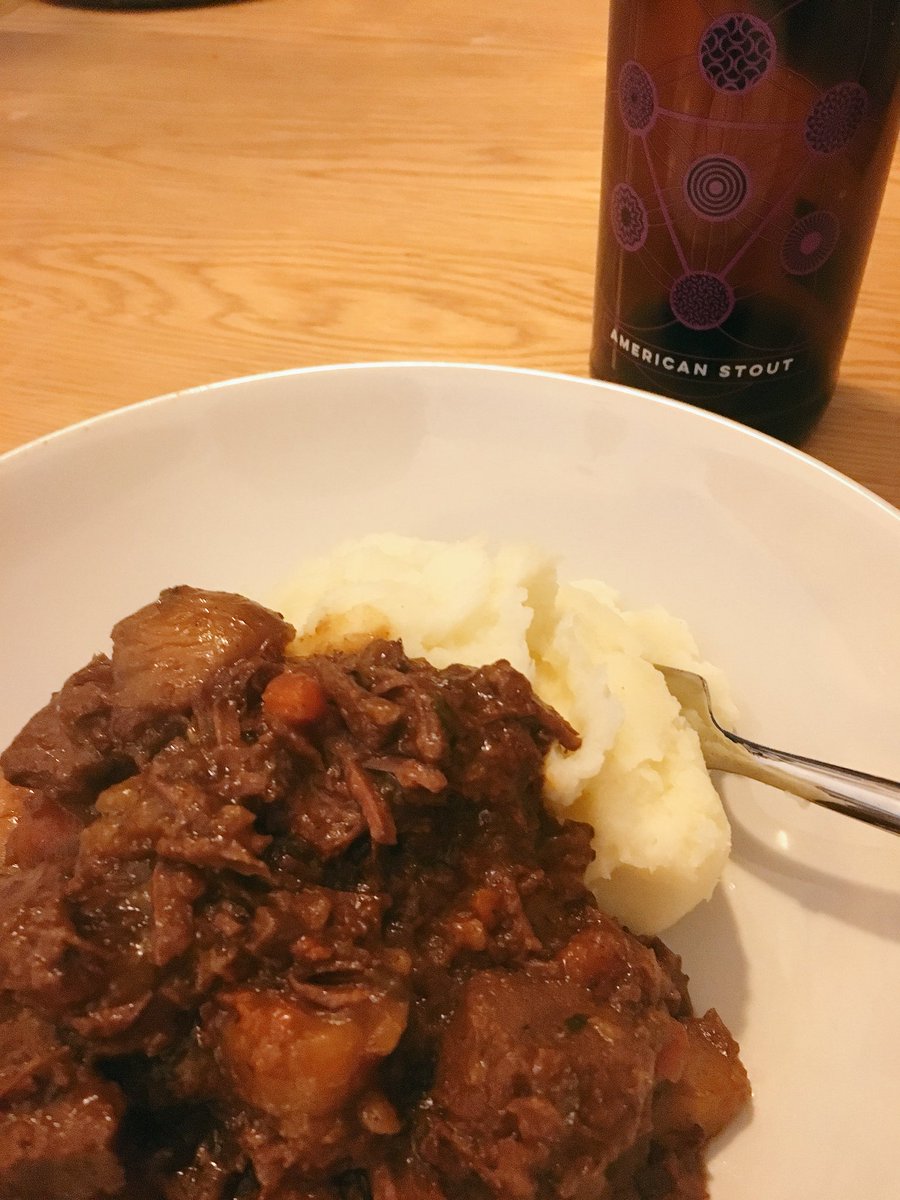 lemamurphy's tweet photo. Why just drink @DOT_Brew when you can eat it as well! Slow cooked beef and American Stout stew with creamy mash! https://t.co/9rv3DsfYGK