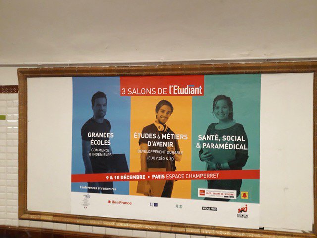 femmesetmaths's tweet photo. Vu dans le métro à Paris ! Les grandes écoles pour les garçons, la  santé, le social et le paramédical, c'est pour les filles !  Bravo pour  les stéréotypes sexistes !  @EducationFrance @OnisepIdf @iledefrance @letudiant @letudiantsalon https://t.co/WuA1KHOTGk