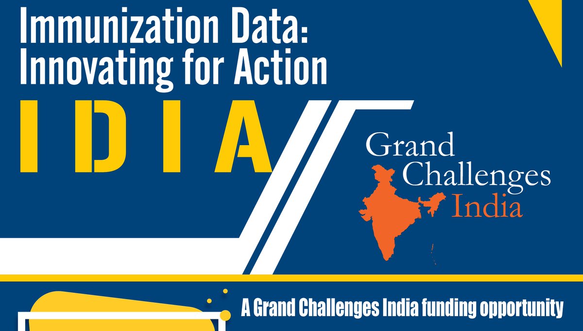 gchallenges's tweet photo. Do you have a bold idea to improve #immunizationdata in India?
Grand Challenges India's Immunization Data: #InnovatingforAction call seeks to address challenges faced in collecting, analyzing and using data on immunization and health.
Apply ๐ https://t.co/rrhAEHNYHh https://t.co/KEzjtXzTyv