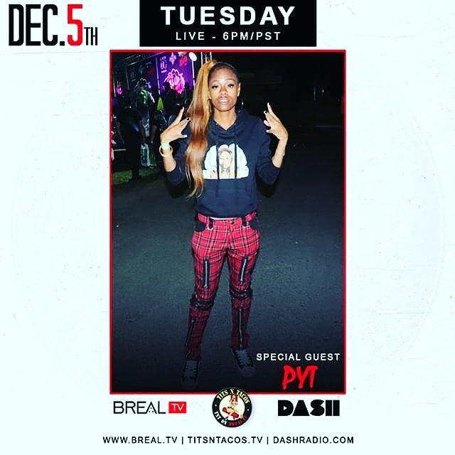 TheyCallMePYT2's tweet photo. Tonight Tonight Tonight On @brealtv @tntonbrealtv w/ @DJCrystalEllis Promoting the release of my New Mixtape #BarzPart2 Hosted By: @DjOooowee Out Now! https://t.co/0yqbyS01k4 https://t.co/HJZ91E2wa9