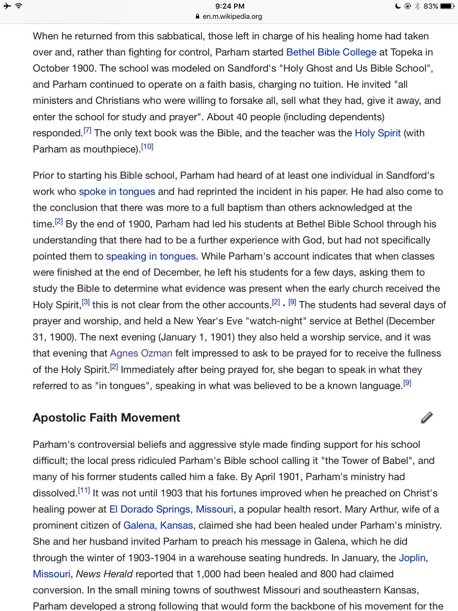 DaddyFRZ's tweet photo. No tithes!
No offering!
No Tuition!
This was the Pentecostal church started by Charles Fox Parham!
How did we get here? ~FRZ
#FreeTheSheeple https://t.co/K6cCm8hEtm