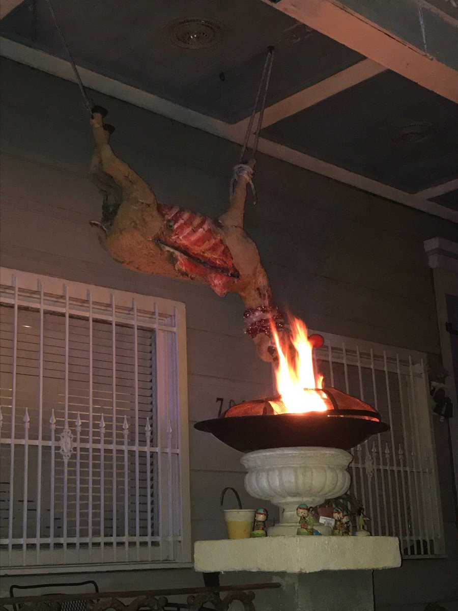 nola38's tweet photo. Gone too far? Holiday decorations gone wild: Rudolph the red nosed reindeer carcass? https://t.co/ytwF2eyklf #poorrudolph #saverudy #rudolphtherednosedreindeer #holidaydecorations #neworleans #news #weirdnews https://t.co/KO5yrLe7p9