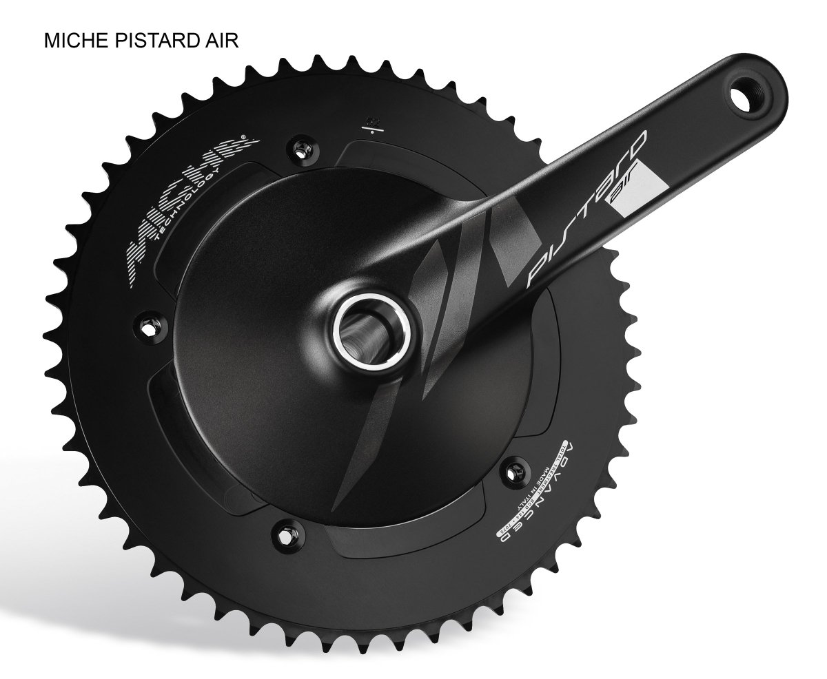 Our new ground breaking track chainsets. Pistard 2.0 and Pistard AIR. Amazingly stiff, perfect chainline and low Q factor. micheuk.com/products/43/pi…