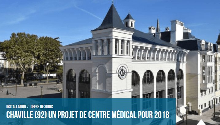 Un nouveau centre médical ouvrira ses portes en septembre 2018 à Chaville (92). Un projet accompagné par l'@urps_med_idf qui a réalisé le #diagnostic de l'offre de soins. Vous souhaitez rejoindre l'équipe ? Contactez-nous. urps-med-idf.org/chaville-92-pr… #MSP #médecinslibéraux #URPS