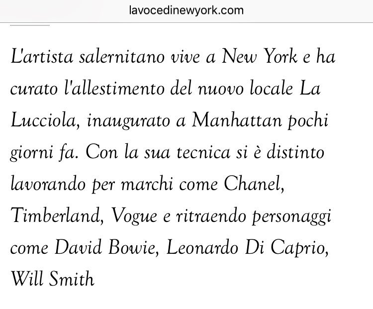 Michele C. Massari (@michelecmassari) on Twitter photo Congratulations <a href="/MarcoGallotta/">Marco Gallotta</a> ! Thank you a million <a href="/LaVocediNewYork/">La Voce di New York</a> ! Congrats <a href="/lucciolanyc/">Lucciola Italian Restaurant</a> <a href="/albyg77/">Alberto G.</a> <a href="/jeanjeannyc/">Gianlucanyc</a> <a href="/SEHsavigno/">studioemporiohome</a> <a href="/marinavanni/">marina vanni</a> <a href="/cristinaguidoni/">Cristina guidoni</a> !!
lavocedinewyork.com/arts/arte-e-de… Congratulations <a href="/MarcoGallotta/">Marco Gallotta</a> ! Thank you a million <a href="/LaVocediNewYork/">La Voce di New York</a> ! Congrats <a href="/lucciolanyc/">Lucciola Italian Restaurant</a> <a href="/albyg77/">Alberto G.</a> <a href="/jeanjeannyc/">Gianlucanyc</a> <a href="/SEHsavigno/">studioemporiohome</a> <a href="/marinavanni/">marina vanni</a> <a href="/cristinaguidoni/">Cristina guidoni</a> !!
lavocedinewyork.com/arts/arte-e-de…