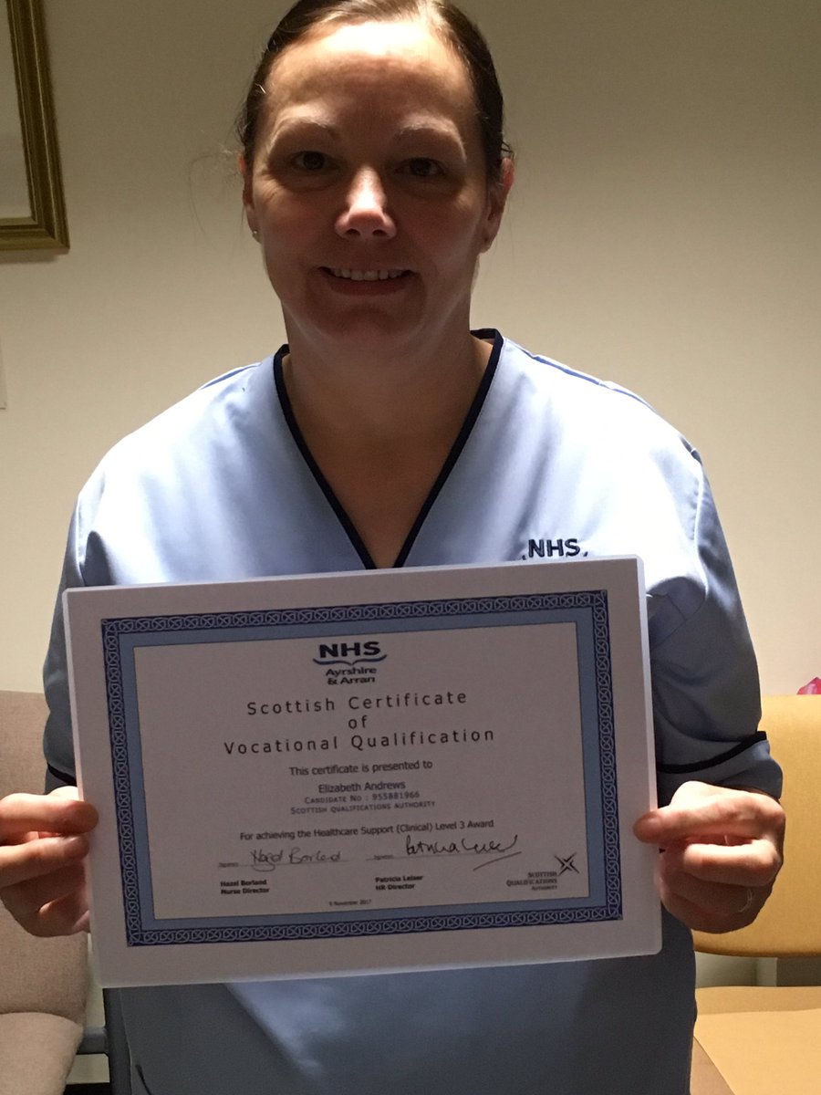 Well done to Liz our nursing assistant has achieved svq 3