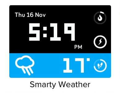 iGerlidotcom's tweet photo. Smarty Weather for #FitbitIonic is now available in the @fitbit app gallery 🎉
#made4fitbit @FitbitDev https://t.co/yJf0rD3eSs