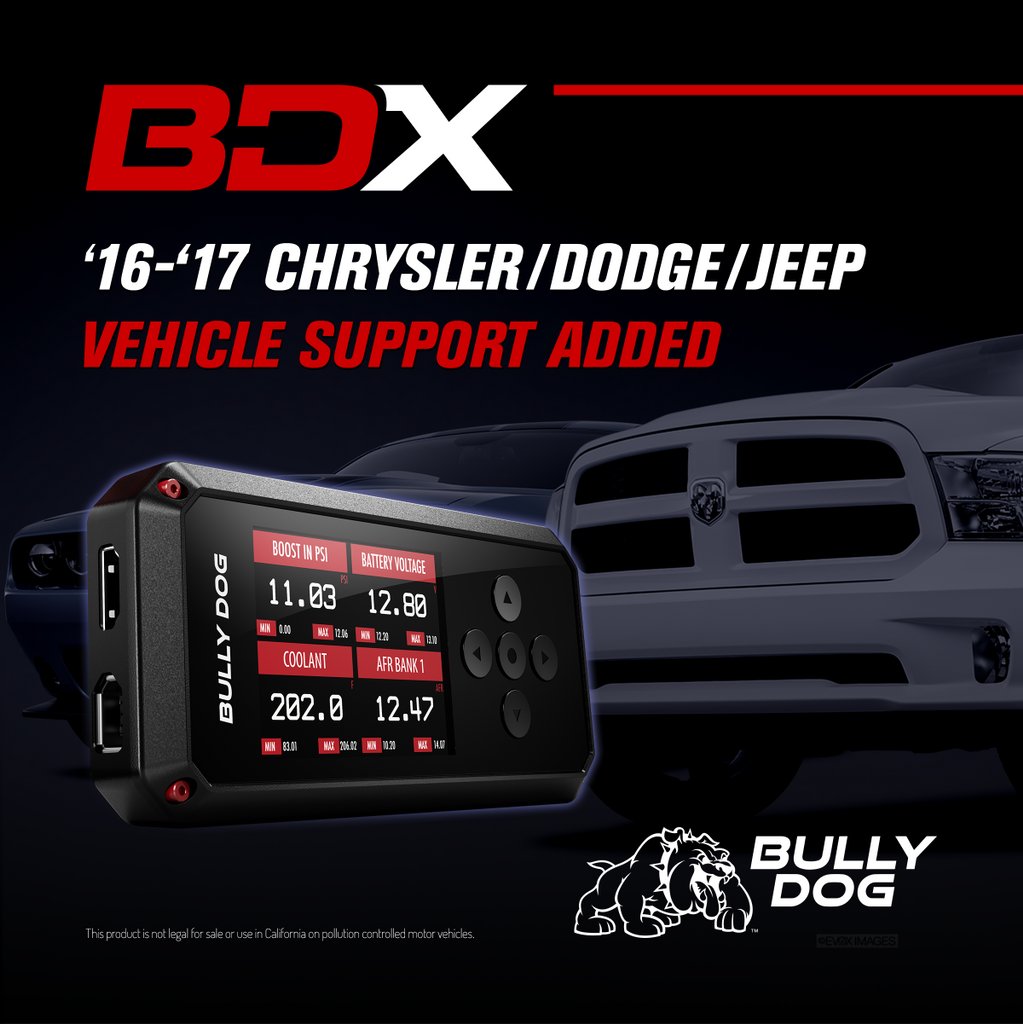 New Custom Tuning Support on 2016 & 2017 Dodge, Chrysler & Jeep vehicles!

#BullyDogTech // #UnleashBully // #BullyDogTuned // #BDX // #BullyDogBDX // #Dodge // #Ram // #Hemi