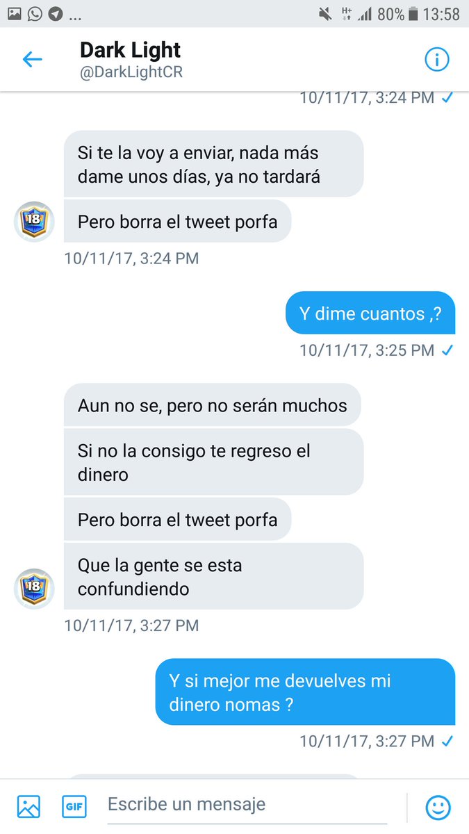 _danielbrizuela's tweet photo. Ahí está @DarkLightCR " uno de los mejores jugadores " , te miente y te deja en visto siempre con su misma historia, aparenta ser muy pro , pero nada que ver , tengan cuidado.  Ojalá recapacite . @MegaGamingCR @NNK_Mega @Pompeyo4CR @GUARANIeSports https://t.co/ijjIoXXotg