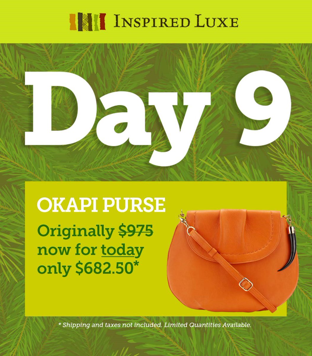 Today's #12DaysofChristmas is a genuine blesbok leather sourced from South Africa with 18-carat gold plated handmade hardware. The best part is that it comes in 2 colors and they're both 30% off! bit.ly/2BBzELQ