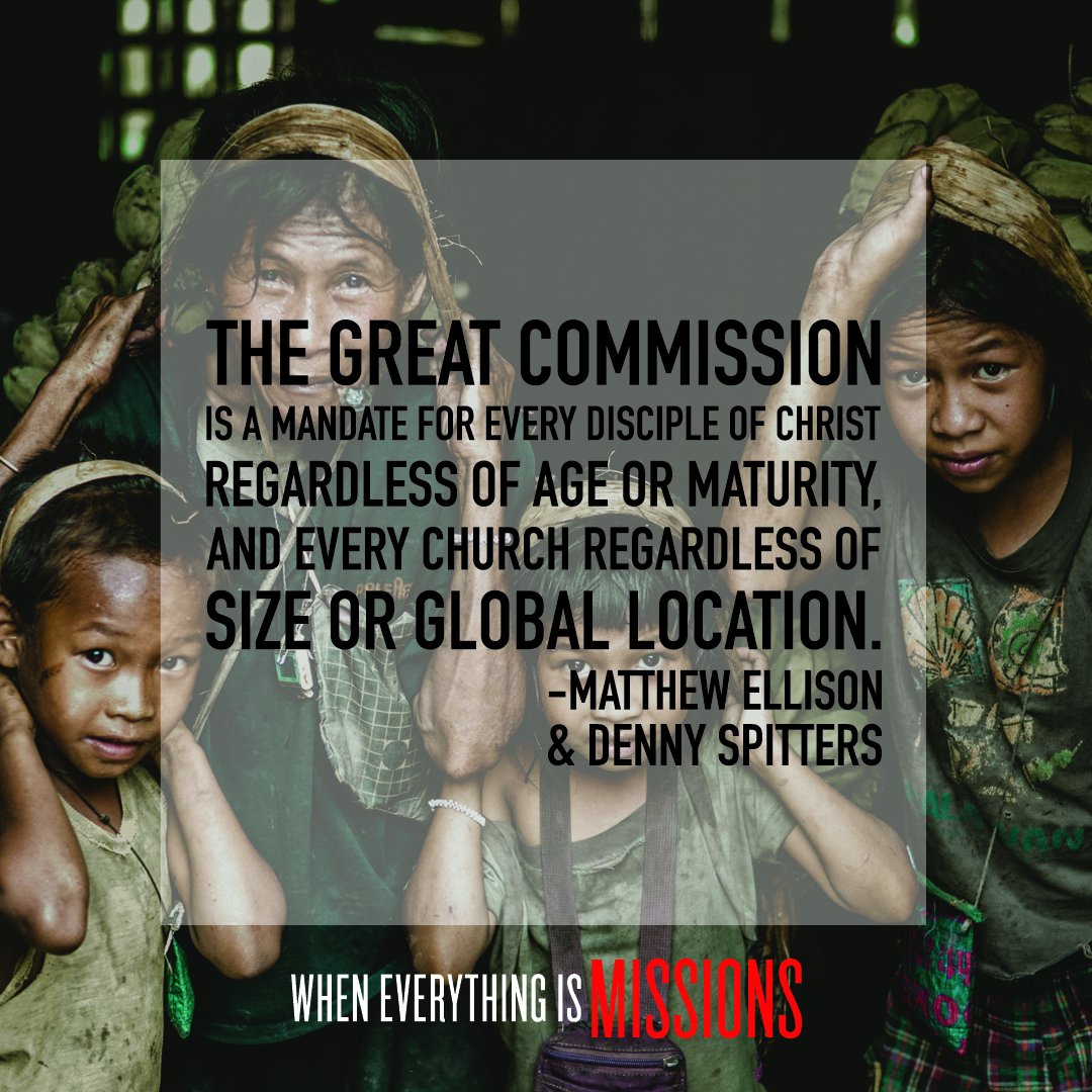 TheMissionTable's tweet photo. “The #GreatCommission is a mandate for every #disciple of Christ regardless of age or maturity, and every church regardless of size or global location.”
– Matthew Ellison & Denny Spitters
https://t.co/c0InzqYsPU
#WEIMBOOK #wheneverythingismissions https://t.co/fl13V3nr16
