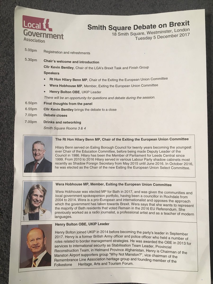 Anna_Firth's tweet photo. Thank you #LGA for organising #Brexitdebate at #SmithSquareDebate - great line up! @LGANews https://t.co/r2JeFNxQaw