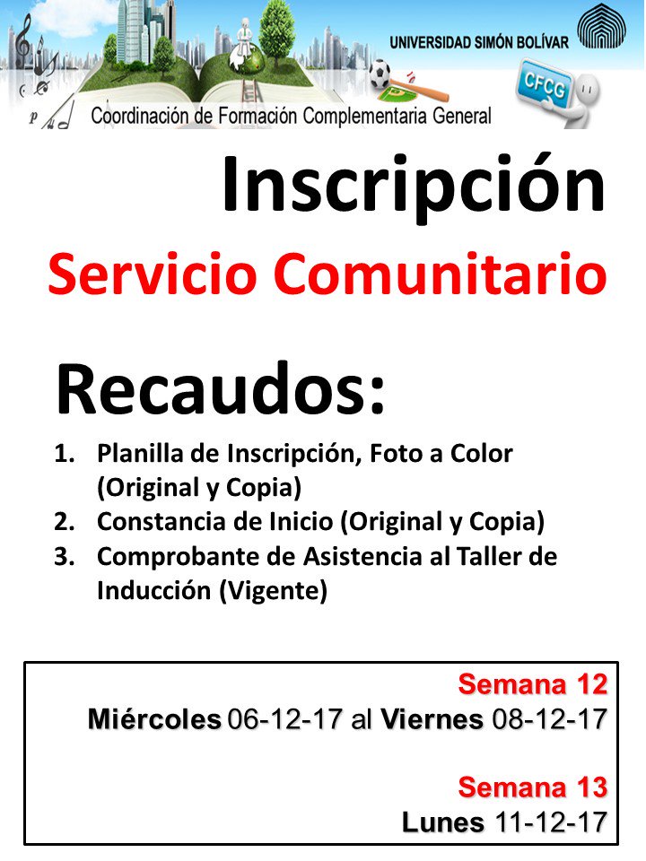 usbcomunitario's tweet photo. Inscripción de SC https://t.co/u9kzcVks1x