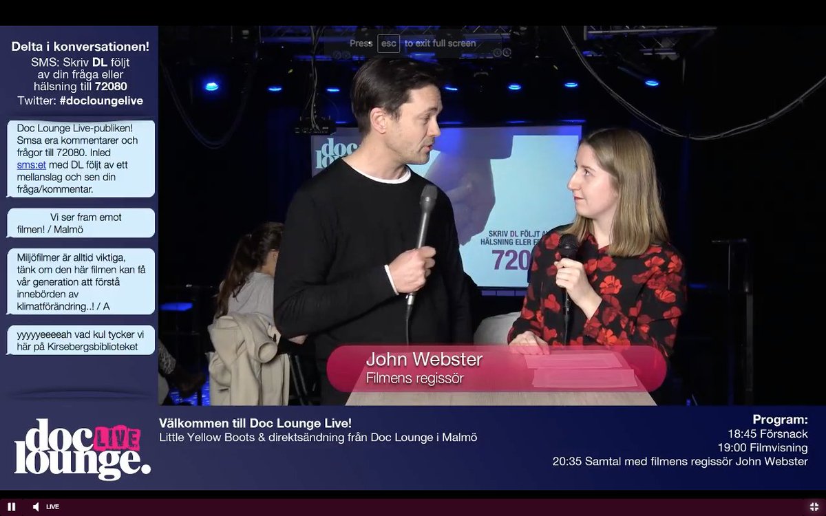 Doc_Lounge's tweet photo. Doc Lounge Live is on! We are happy to screen Little Yellow Boots and to have director John Webster on stage for a Q&A! #docloungelive #doclounge #littleyllowboots https://t.co/wVItsjs9PQ