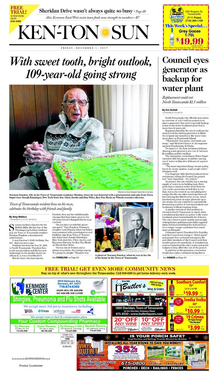 If you enjoy the Ken-Ton Sun or Twin Cities Sun, don't forget to subscribe! Call 716-849-4000 to make sure you never miss an issue. sun-news.com